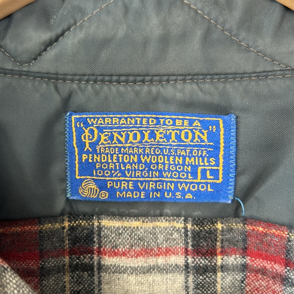 Vintage Pendleton 100% Wool Button Down Plaid Shi… - image 3